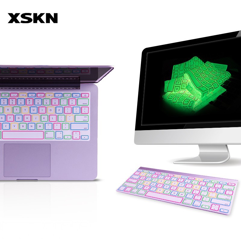 XSKN Glow In Dark Luminous Silicone Protective Skin Film keyboard Cover for Macbook Pro Retina 13 15 17, US Layout